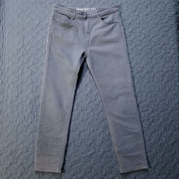 Vintage Genes Black Jeans Mens 36x32 Purple Slim Fit Dark Wash American Denim - Picture 1 of 12